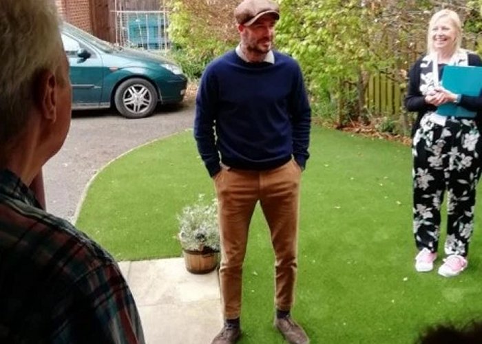 David Beckham makes shock visit to home of Liverpool fan with cancer